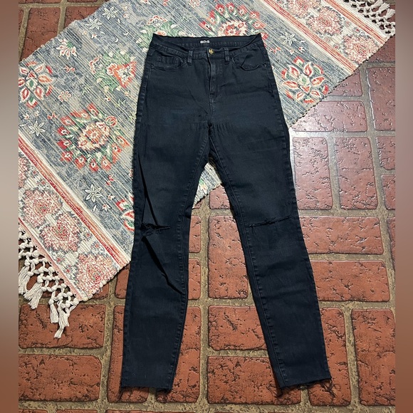 UO BDG high rise twig ankle raw frayed hem denim jeans - Picture 2 of 5